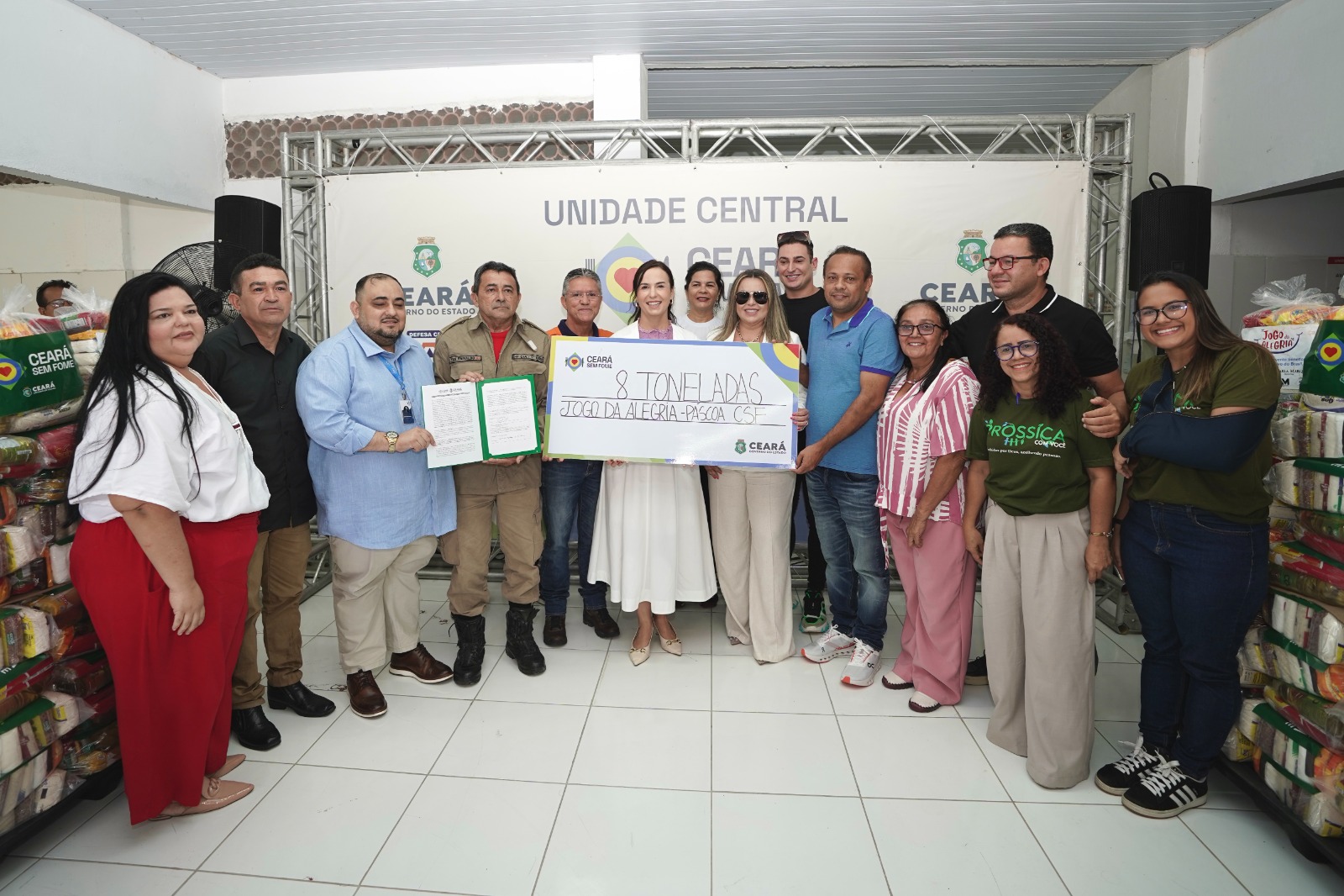 Ceará Sem Fome e Jogo da Alegria doam mais de 8 toneladas de alimentos