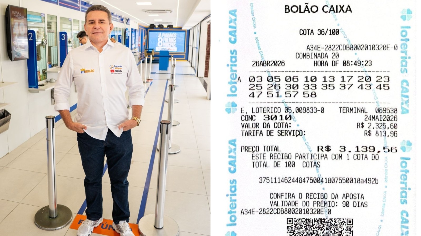 Dono de lotérica em Fortaleza é um dos ganhadores de R$ 168 milhões na Mega-Sena