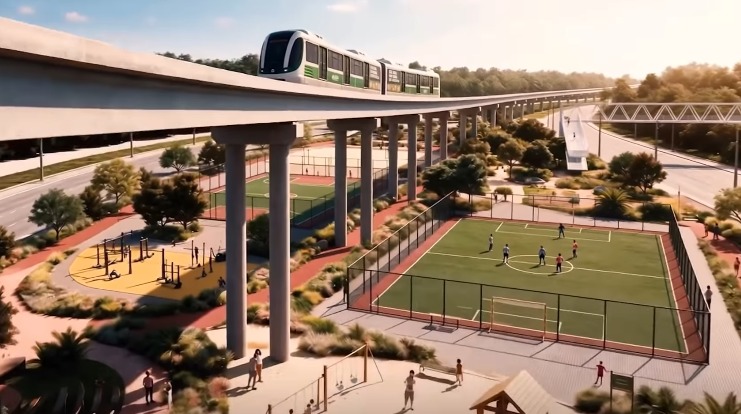 Obras do VLT Aeroporto-Castelão incluem nova praça em Fortaleza